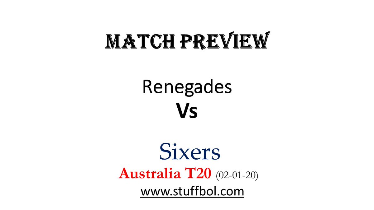 StuffBol's tweet photo. Click the link here --> https://t.co/urQ9OuZ5YE <--
For Match Preview of Melbourne Renegades Vs Sydney Sixers
#BBL09 #BBL #smashemsixers #GETONRED #RenegadesVSixers #MRvSS #MRvsSS #SSvMR #SSvsMR https://t.co/YusPUQU2O5