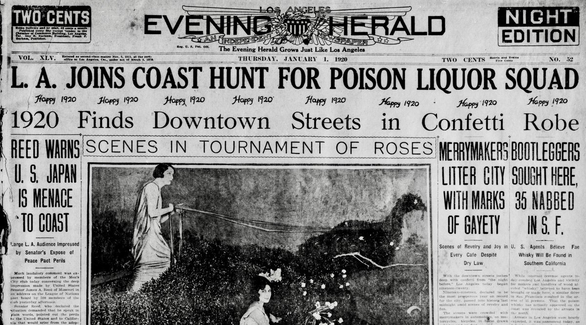 LAhistory's tweet photo. New Year’s Day in 1920, via the Los Angeles Herald: https://t.co/SLGDsCgABr #OTD100 #NewYearsDay https://t.co/8z4kEEh1rr