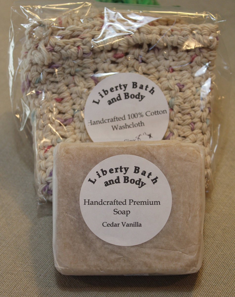 libertysoap's tweet photo. Cedar Vanilla Soap, Handcrafted Premium Body Soap, Crochet All Cotton Washcloth, Gift Under 10 Just Because Gift Spa Gift Set Unisex Scent https://t.co/sw5AKcpBlI #LibertyBathAndBody #skincare #coldprocesssoap #facialcare #Mensgrooming #SpaGiftSet https://t.co/AbOaEUo2hd