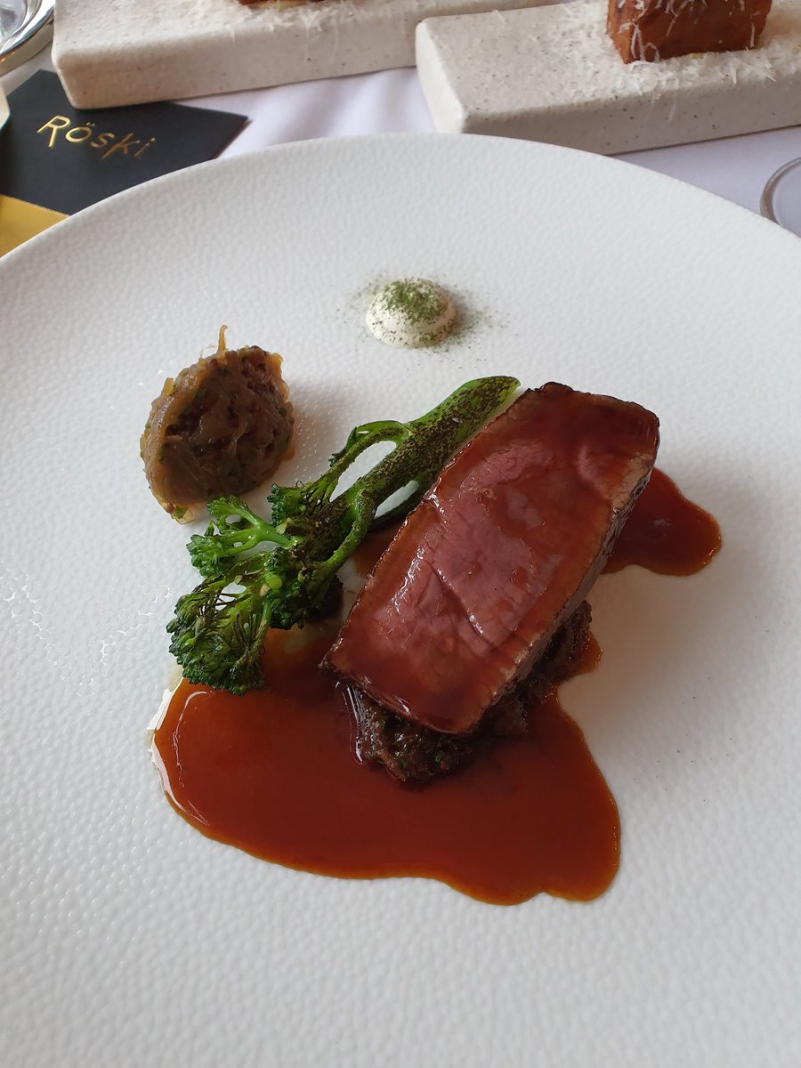 Serial45's tweet image. Top three meals this year #1 @restmoorhall @MarkDBirchall, #2 @Roskirestaurant @antonpiotrowsk1, #3 @UmuRestaurant. Wagyu dish pictured from Roski. Delicious.