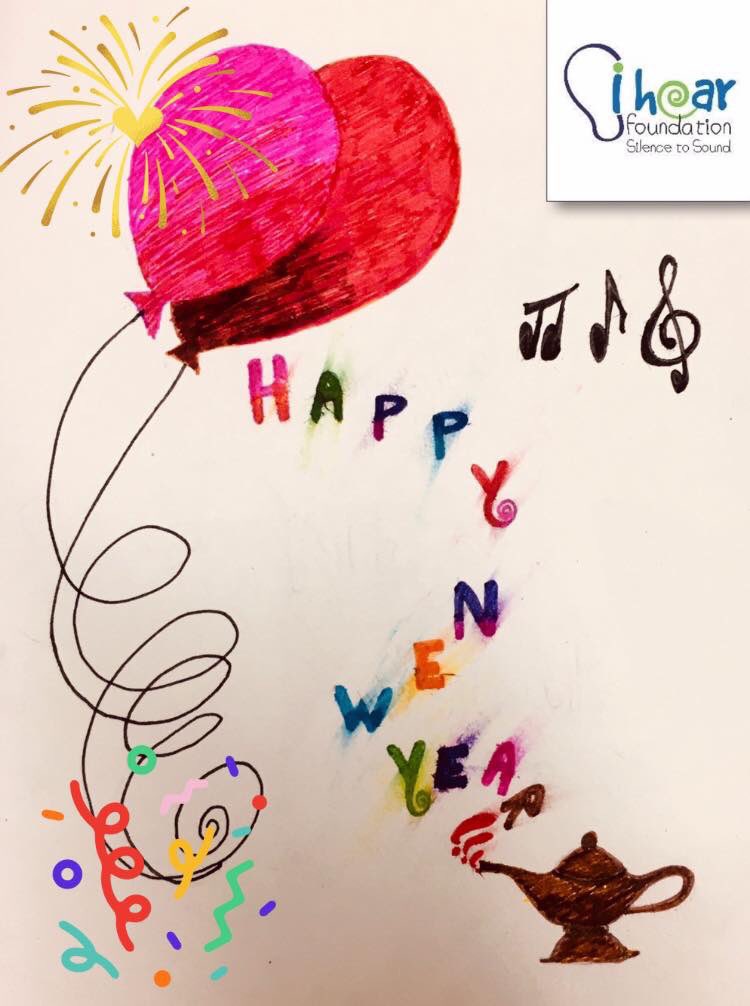 ihearfoundation's tweet photo. I Hear Foundation wishes you all a happy, healthy and prosperous New Year!!! πππ May all your dreams and wishes come true. #happynewyear #hearingloss #cochlearimplants #SilenceToSound #doodle #newyeardoodle https://t.co/Nhpv1UTCLi