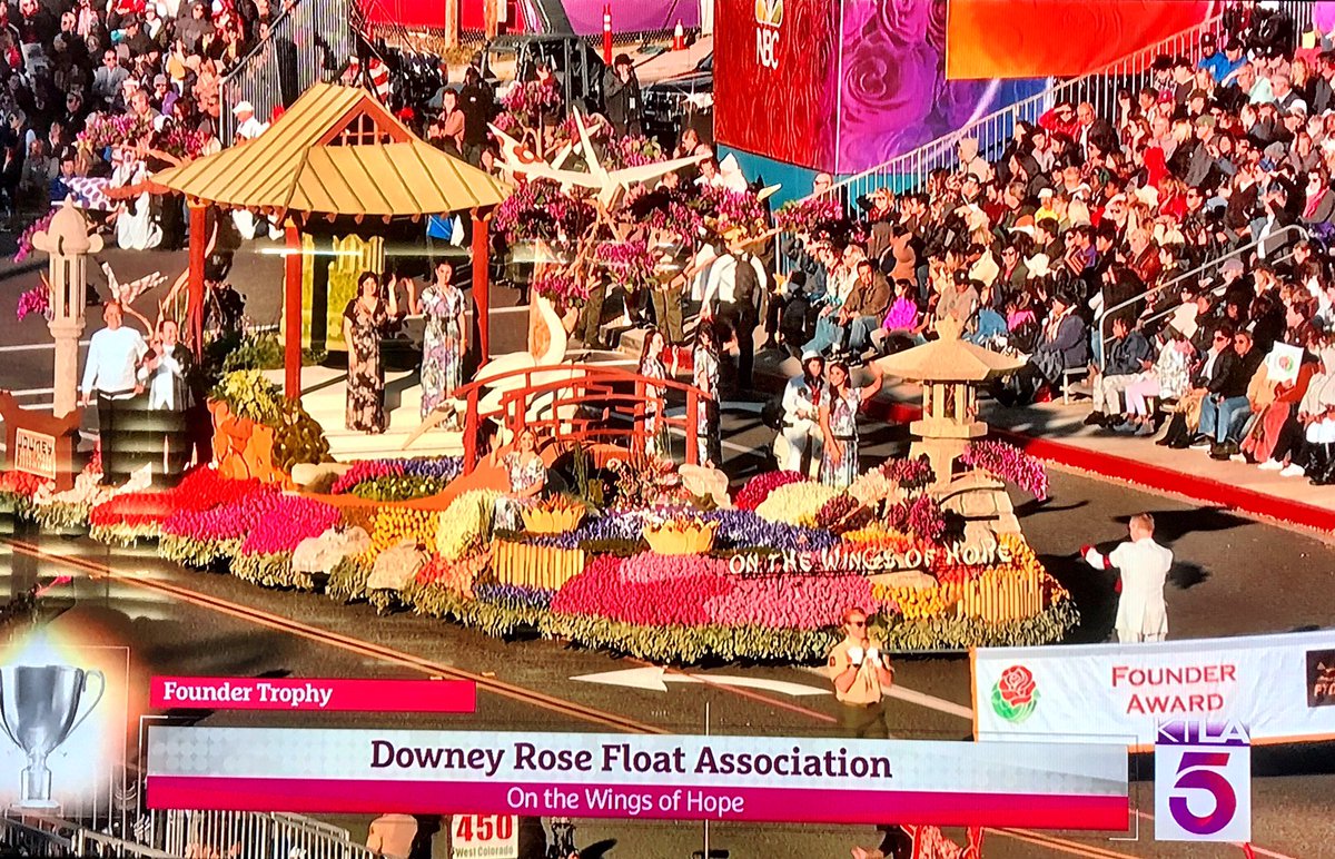 DeaconMario's tweet photo. Downey is the Founders Trophy winner in the Rose Parade. Thank you @DowneyRoseFloat Association for another amazing winner. You make us proud every year and our city is grateful. #Hope #2020 #RoseFloat #Winner #FoundersAward #communityeffort #CityofDowney #thisisDowney #proud https://t.co/1ftbSToqx6