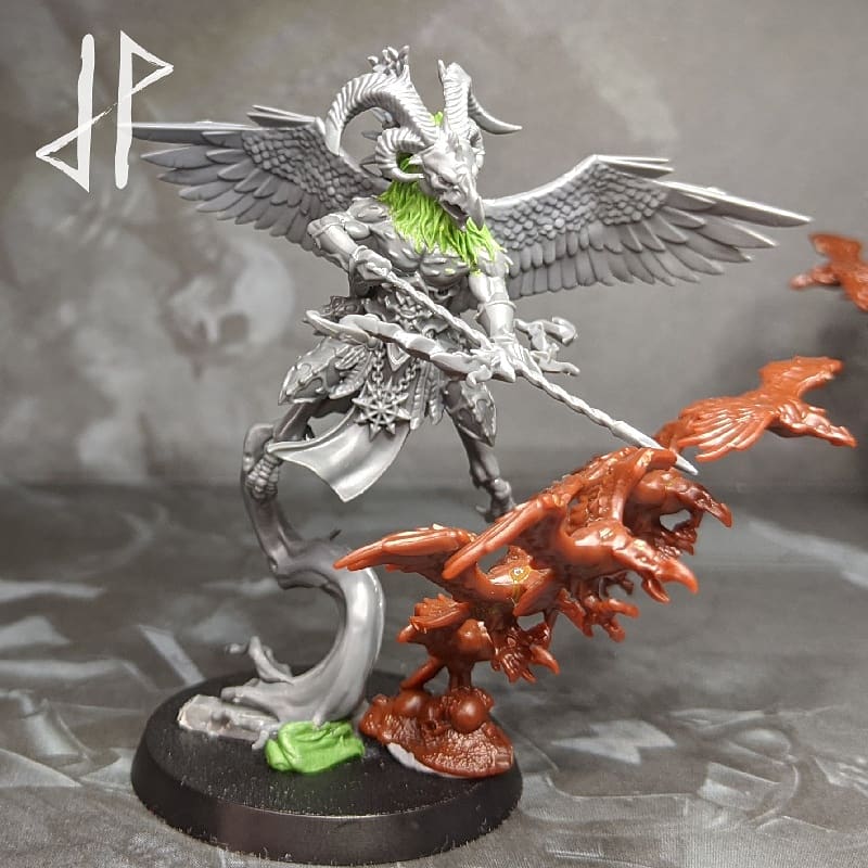 JPMiniatures's tweet photo. So a new year and a new project, I am hopefully going to finish up a tzeentch contingent for my #beastsofchaos army

Replaced the disks on these #skyfires with  flocks of ravens (from the endless spell) and wings (from the aetherwings) 

#conversion #aos28 #aos #tzeentch https://t.co/3RCpz6ZkaS