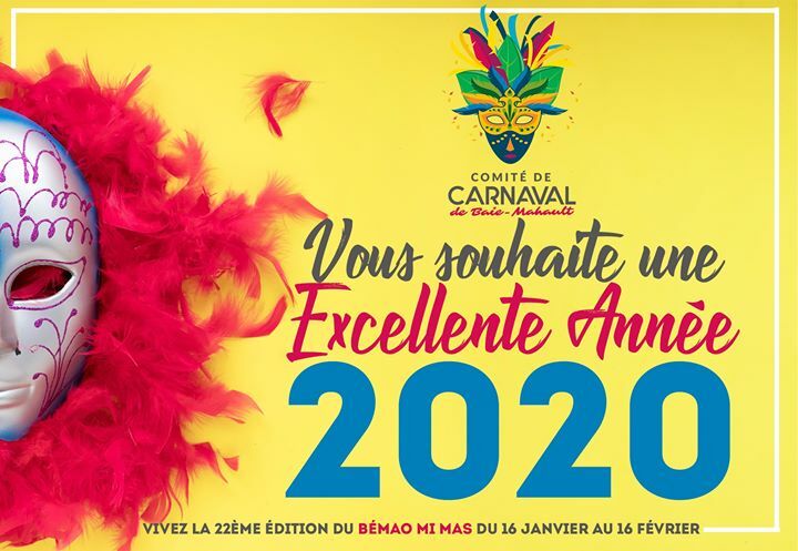 bemaomimas's tweet photo. #BémaoMiMas | Toute l'équipe du Comité de Carnaval de Baie-Mahault vous souhaite une bonne et heureuse année 2020 :D #22ans #Guadeloupe #BaieMahault #Carnaval #Kannaval #16Février https://t.co/4KnR2BJ58w https://t.co/L40qfXcotm
