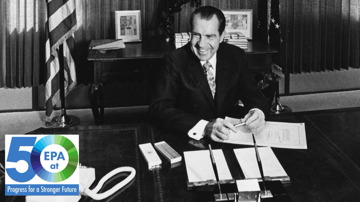 On this day in 1970, the National Environmental Policy Act was signed by President Nixon. The bill forms the Council on Environmental Quality to oversee NEPA implementation. #EPAat50 
📷: National Archives 
epa.gov/nepa/what-nati…