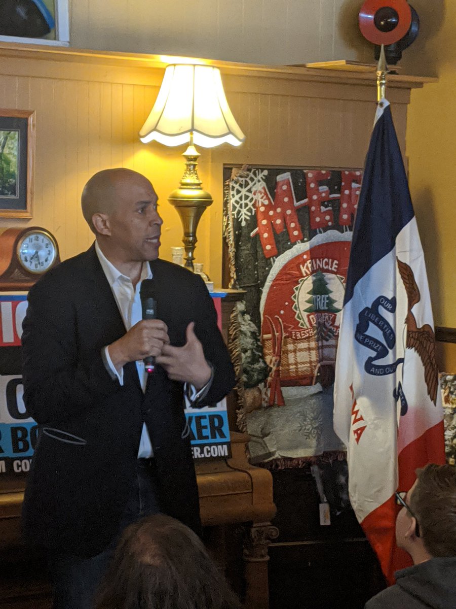 U.S. Sen. Cory Booker on pundits' obsession about beating Trump in 2020 election: "Beating Donald Trump is the floor, not the ceiling." #2020Election #Iowacaucus