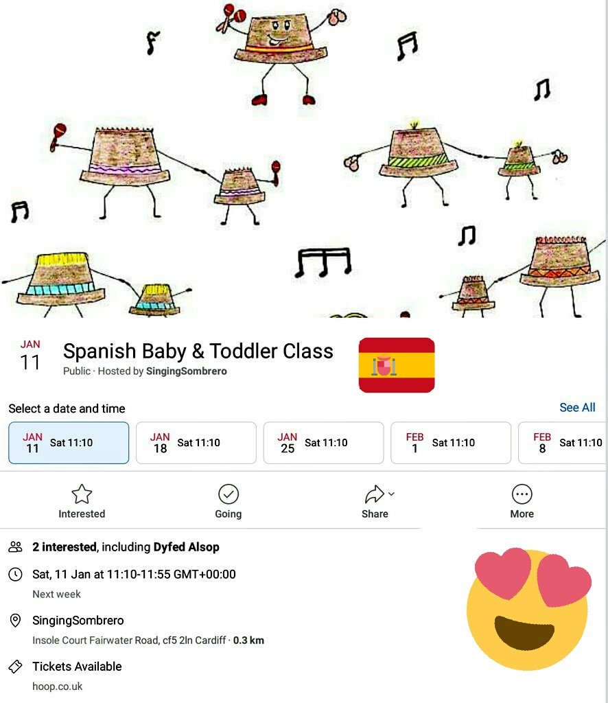 ¡Feliz 2020! New year, new classes, new songs, new games at the #Spanish #BabyandToddler sessions <a href="/insolecourt/">Insole Court</a> in #Caerdydd #Cardiff <a href="/PontcannaHub/">Pontcanna Hub Team</a> <a href="/LlandaffNews/">Llandaff News</a> <a href="/PontcannaC/">PontcannaCardiff</a> <a href="/llandaffcity/">Llandaff City (inactive account)</a> <a href="/FriendsVicPark/">Friends Of Victoria Park / Ffrindiau Park Fictoria</a> @WeAreCardiff <a href="/ILovesTheDiff/">I Loves The ‘Diff</a>