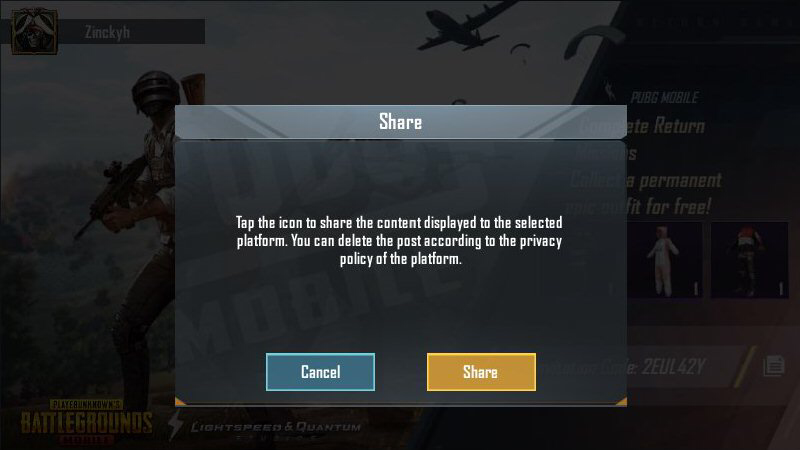 ZincKyy's tweet photo. 完成【PUBG MOBILE】回归任务，免费领史诗级永久套装！我的邀请码：2EUL42Y https://t.co/c8YgRGO0b8 https://t.co/uaygyq9Z9U