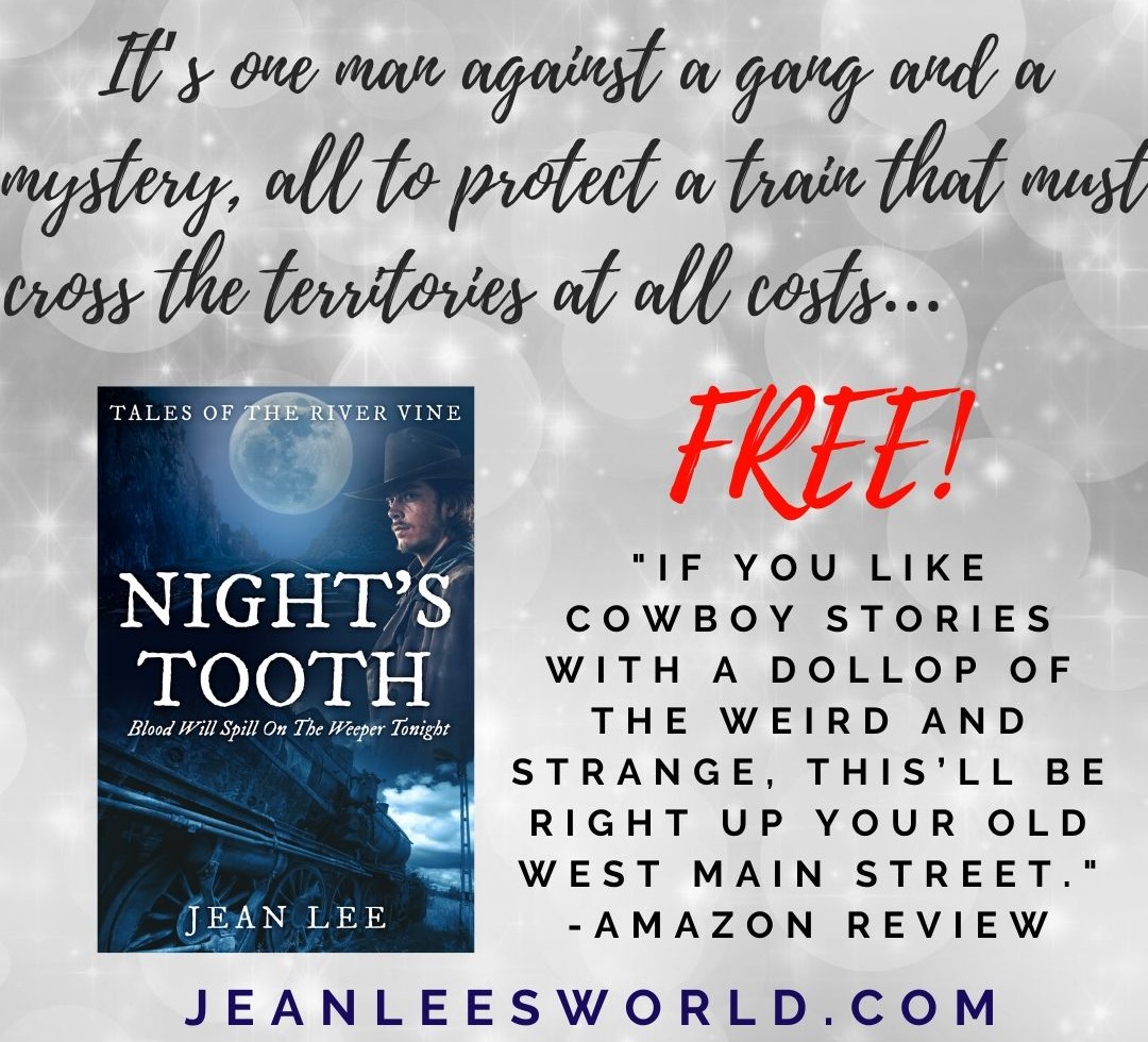 jeanleesworld's tweet photo. Now #FREE on #KU! #readers, enjoy a #quickread w/#bountyhunters wielding #magic in the #wintry #WildWest. #read the #historicalfantasy #novella Night's Tooth today! #ReadIndie #gunslingers #twohourreads #ebook #western #fantasy https://t.co/vHJlHtkk7x via @jeanleesworld https://t.co/pbhUKO5Xil