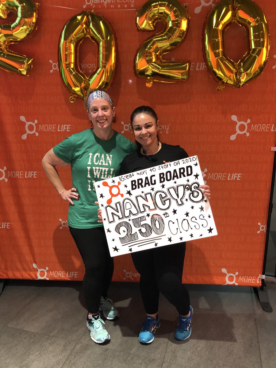 FitFancyNancy's tweet photo. Best way to start #NewYear2020 ? Taking my 250th @orangetheory class at #OTFFrederick Thank you to all of my coaches for helping me gain #MoreLife 🧡🔥🍊 And for the record, 15 splat points today 💪🏻 https://t.co/iEhgihiZXX