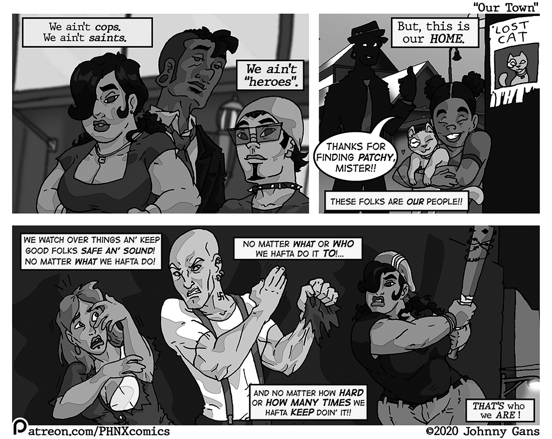 DubyaEitchWhy's tweet photo. Not to, like, skip ahead from where we left off, but, This-here was the first finished pic from Our Cartoonist, @PhoenixInCrisis, here in th' far-flung future year'a 2020!
We're all honored and whatnot that it was about US! https://t.co/gicnX5fnsT