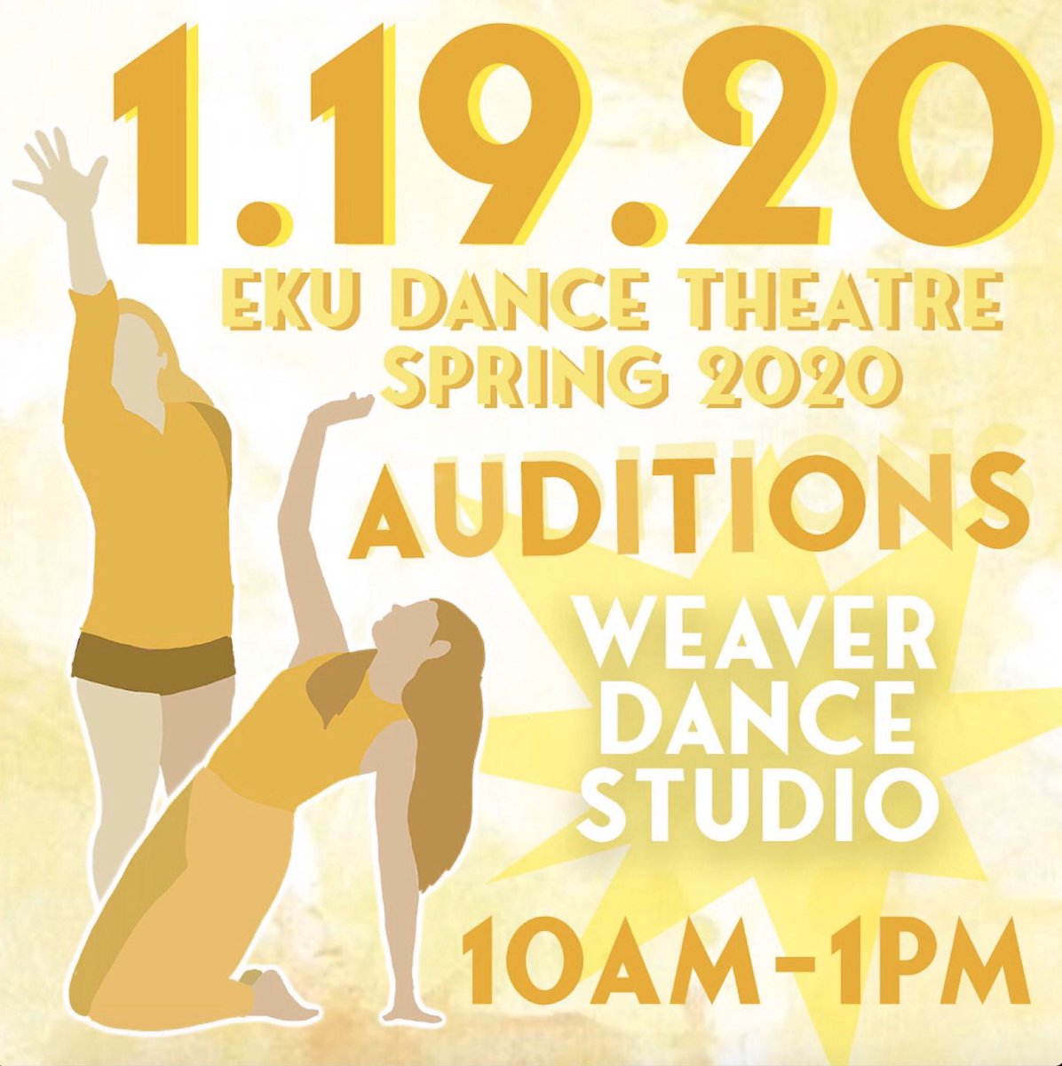 EKUDance's tweet photo. We’re finally in the new year, which means we’re that much closer to auditions! Audition for Dance Theatre on the 19th to be in our spring 2020 concert! https://t.co/uwJV5m7DVh