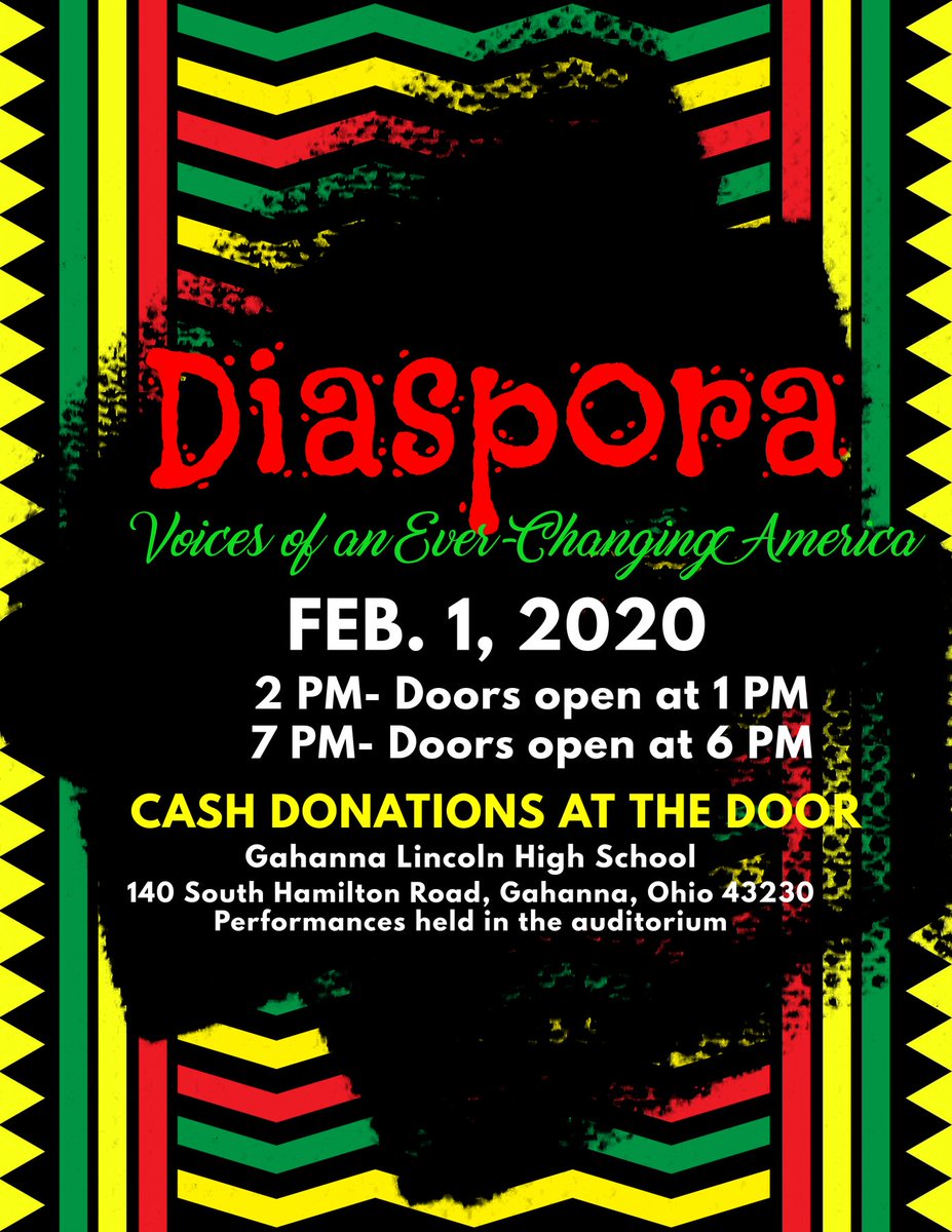 GLHSDiaspora's tweet photo. This year's show will be one of the best yet! Please join us on February 1st at 2pm and 7pm! Cash donations are accepted at the door with 50% of proceeds going towards Gahannathon, and the other 50% going back into the Diaspora program. We look forward to seeing you! https://t.co/7f5YZOgXRv