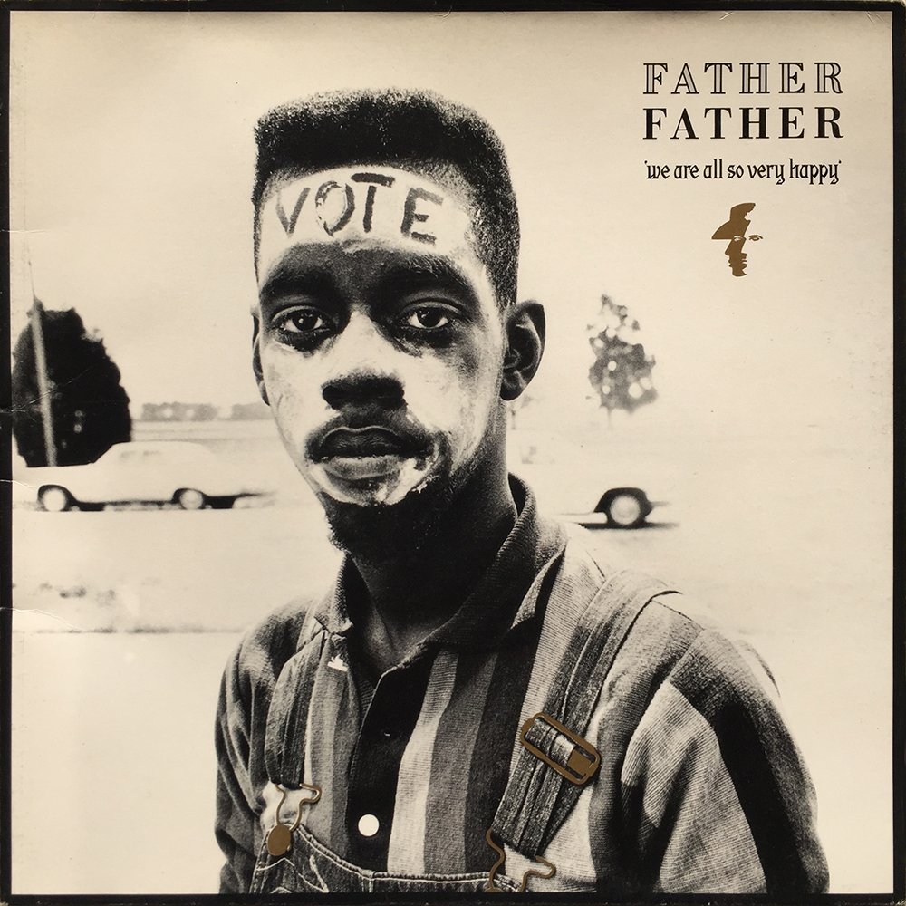 The Art of Album Covers. .A young protester with “Vote” painted on his forehead walking in the Selma March, 1965 Photo Bruce Davidson..Used by Father Father onWe Are All So Very Happy, released 1991.