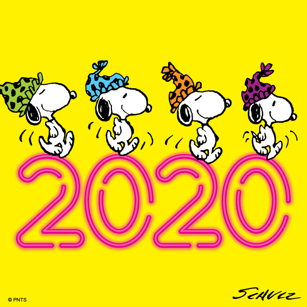 Snoopy's tweet image. Welcome, 2020!