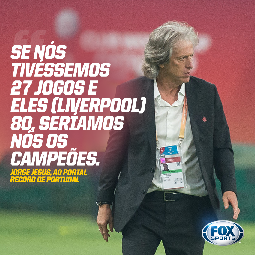 SportsCenterBR's tweet photo. 🏆🌎⚽ INJUSTO?
Jorge Jesus citou os diferentes momentos da temporada que Flamengo e Liverpool estavam na final do Mundial! Concorda com ele, torcedor? https://t.co/TKAYTZYjC6