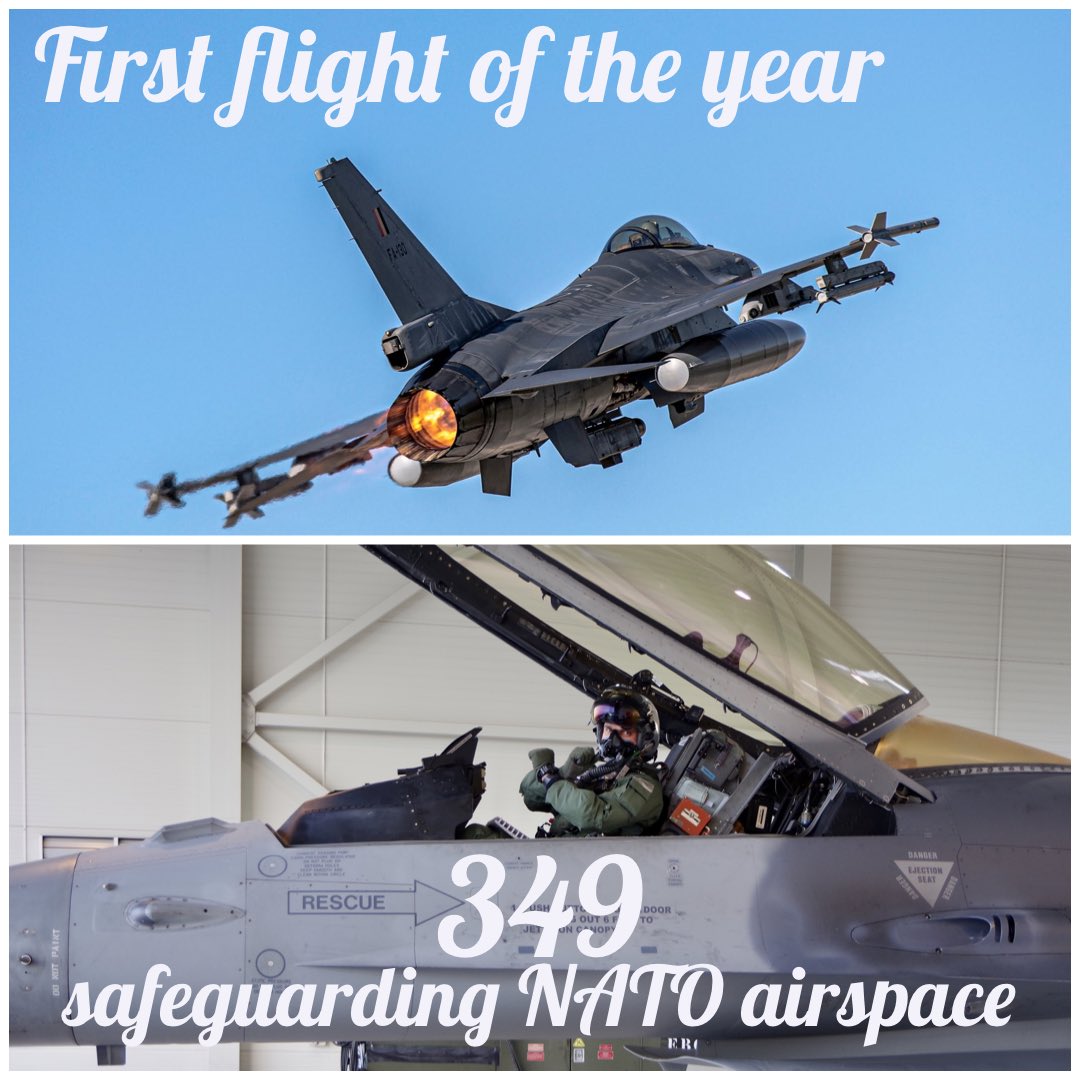 349BelSqn's tweet photo. Happy new year and many happy landings in 2020! 

The first flight of the year has been done!
349 is currently deployed in the Baltics, tasked to safeguard NATO airspace 🙅🏻‍♂️

#349sqn #f16 #viper #nato #wearenato #bap #balticairpolicing #aviation @BelgiumDefence @BeAirForce https://t.co/YWfbRp1cCh