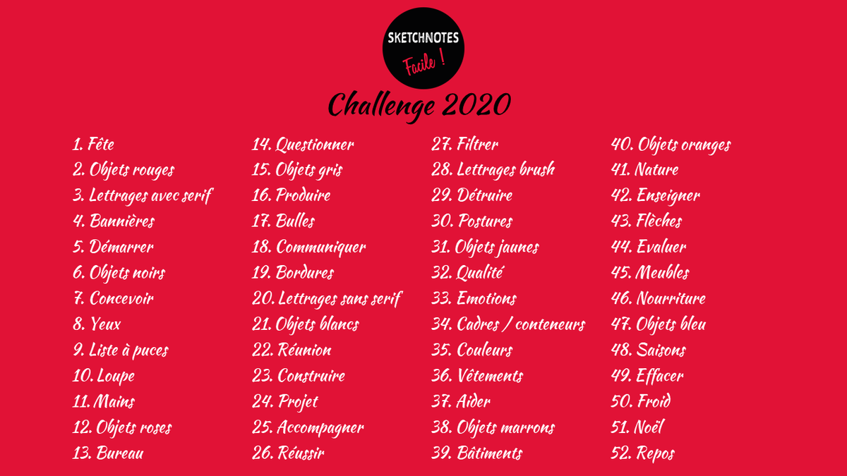 blhuillier's tweet photo. Et si 2020 rimait avec DESSIN ?!!
Participez au Sketchnotes Facile Challenge! 52 semaines = 52 thèmes !
Gribouillez,dessinez,sketchnotez,puis partagez ! #sketchnotesfacilechallenge2020
Crayons, aquarelle ou digital, c'est comme vous voulez ! A vous de jouer !   #sketchnotesfacile https://t.co/rFE4FJCkAo