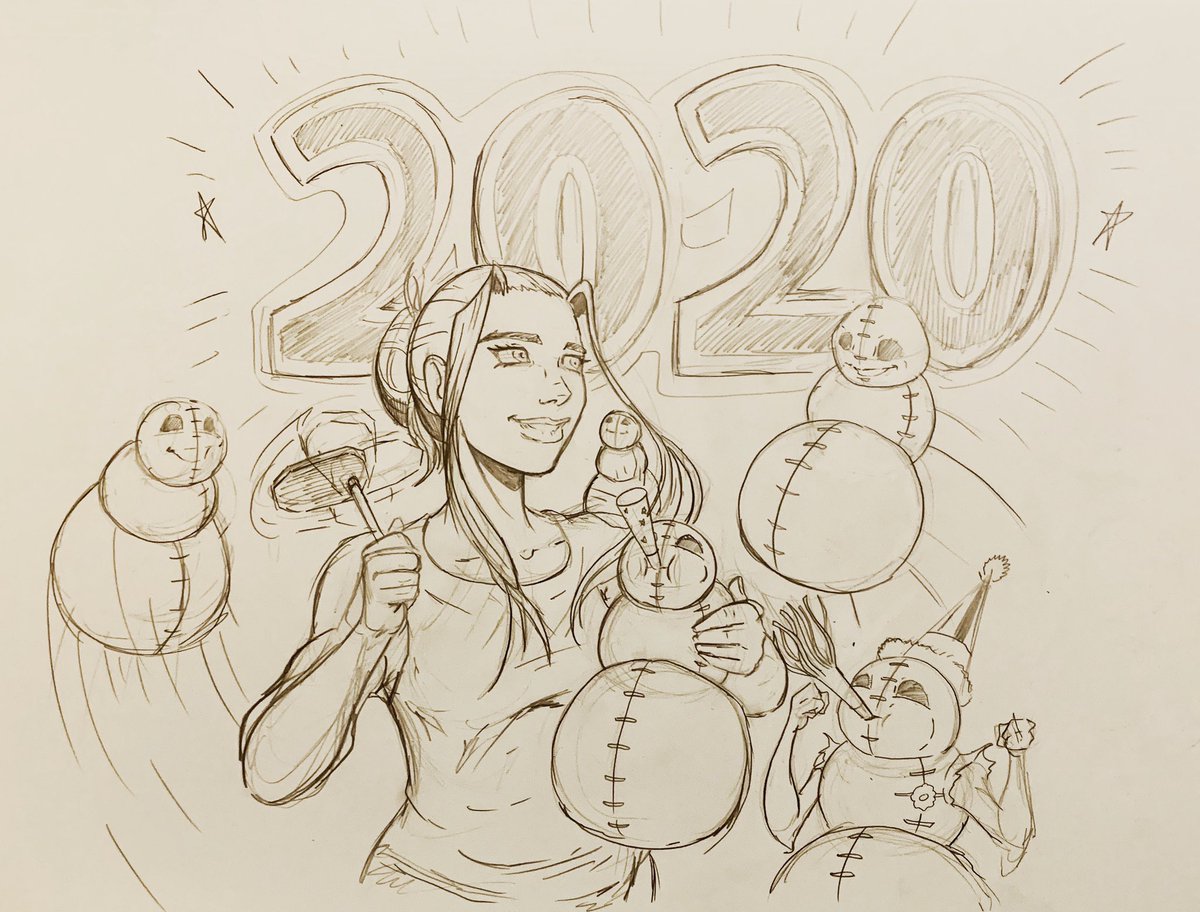 Happy New Year! Here’s to big things in 2020 🎉 #comicart #makingcomics #newyearsday #drawing