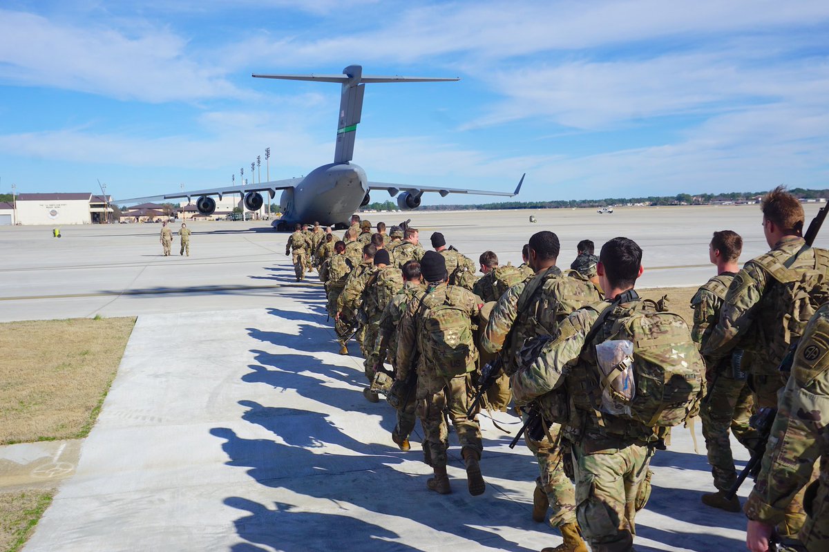 82ndABNDiv's tweet image. Today, hundreds of All American Paratroopers boarded @usairforce C17 Globemaster aircraft and headed to the  @CENTCOM area of operations. We are incredibly proud of what @Strike_Hold Paratroopers have done over the last 18 hours.  Nuts!