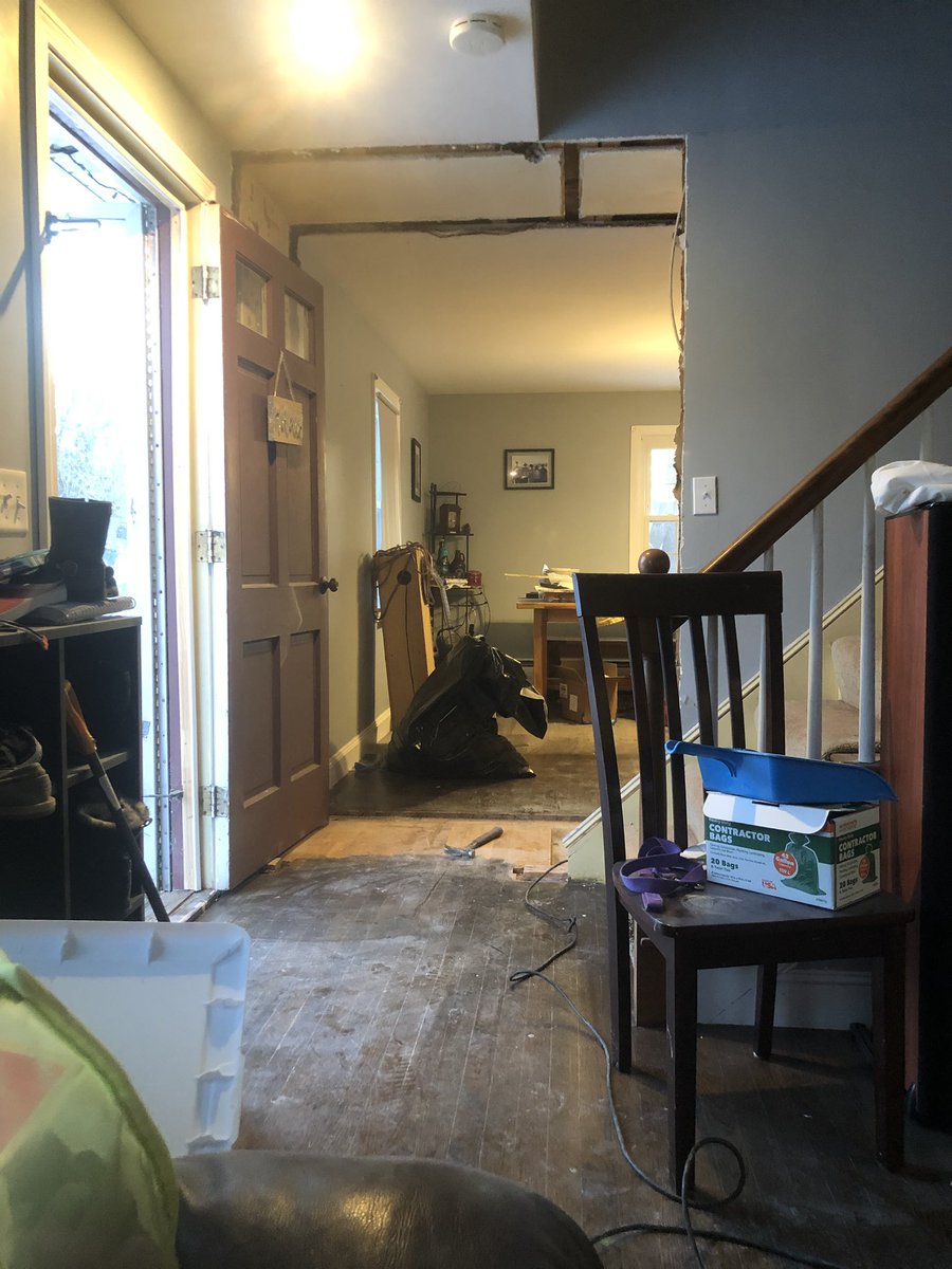 nancy_p_1015's tweet photo. Had the *cutest* helper 🥰🥰
And our room now.
Demo is done next phase new closet, patching in Sheetrock and floors.
And organizing , going from 1 big closet and a coat closet to a small one 😳
#ourfixerupper #sweetpenelope #constructionhelper #toomuchstuff https://t.co/qA89fMsDir
