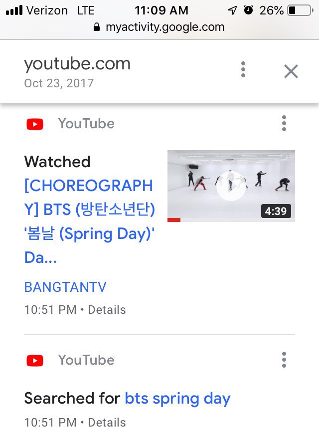Guys I used  http://myactivity.google.com  and found the exact time I first searched for bts and started becoming an ARMY 