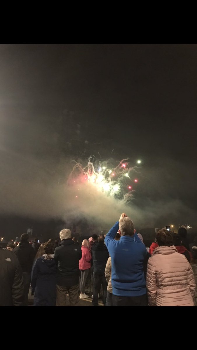 The last whiff of a firework outside the curragower