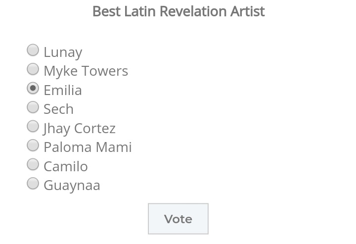 emimernesuru's tweet photo. 🔥| Emilia está nominada en la categoría "Best Latin Revelation Artist" les dejo el link acá abajo para que puedan entrar y votar por ella. 
-
-
Link: https://t.co/YsfOOYlGF4 https://t.co/WsSnI38e1e