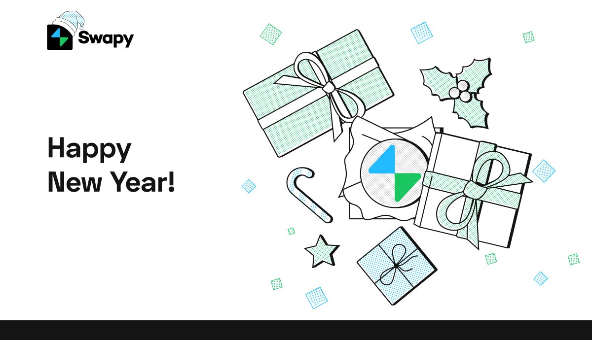 swapy_app's tweet photo. Another fresh New Year is here…☃️🎄
To banish worry of the dumps,
To give us all x100 pumps,
And switch, exchange with #Swapy swap
To get a profit and reach the high top
We love the #crypto and mass adopt!
Happy New Year! ❄️🎄❄️
#happynewyear2020 #HappyNewYear #CryptoNewYear https://t.co/8MLrP12DTS
