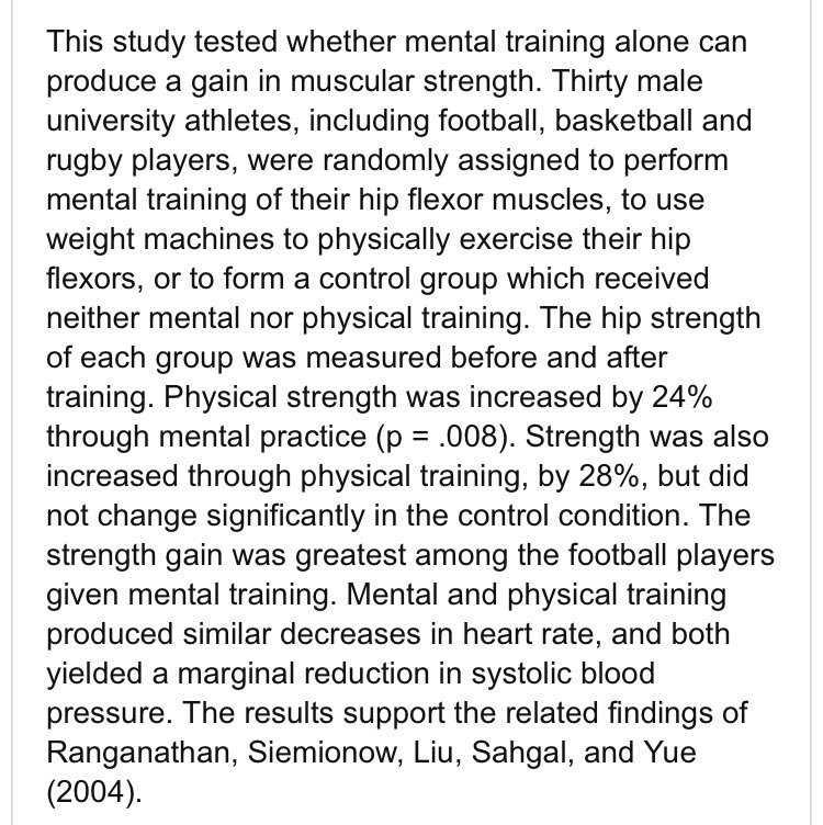 Another example. Same thing.Rugby players. Hip thrusts.They used THEIR MIND to produce PHYSICAL RESULTS.Do you understand how fucking insane that is? YOU CAN LITERALLY BUILD MUSCLE BY VIVIDLY SEEING YOURSELF TRAINING.