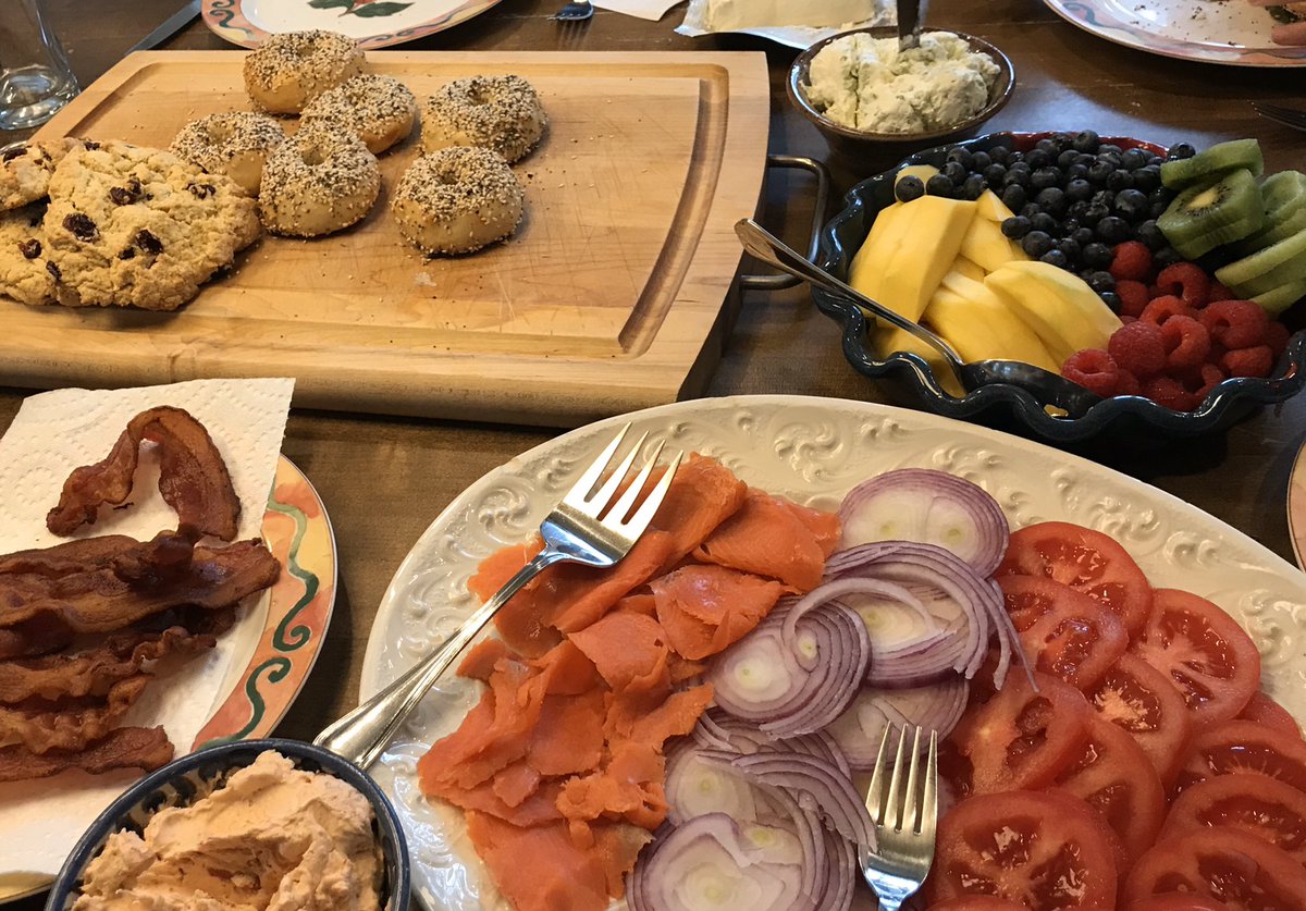 sharosull's tweet photo. When my son complained that #glutenfree bagels are just bread w holes, we rose to the challenge- homemade GF bagels. Last experiment of the holidays. #GFMom #yum https://t.co/p6YFPv7f5h