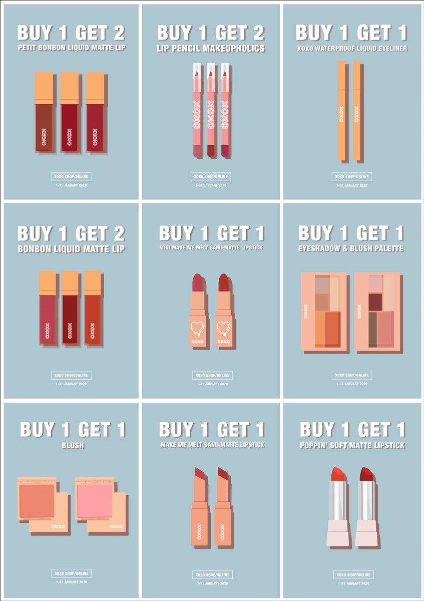 XOXO_Makeup_TH's tweet photo. Buy 1 Get 2 🍑🤟🏻
XOXO New Year Hot Promotion จัดโปรโมชั่นรับปีใหม่ให้สาวๆได้ฉลองเทศกาลแห่งความสุขอย่างเต็มที่ ซื้อ 1 แถม 2 กันไปเลยค่าาา ใครเล็งตัวไหนไว้ต้องรีบแล้วนะคะ

ตั้งแต่วันนี้ - 31 มกราคม 2563
เฉพาะที่ Shop XOXO และ การสั่งซื้อทาง Online เท่านั้น https://t.co/D18h9Ko2M7