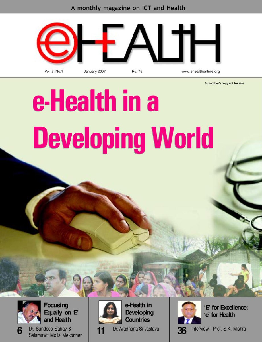ehealthonline's tweet photo. e-Health in a Developing World

#Throwback #Magazine #January2007

Download Url: https://t.co/BbZzSQX2XK
Magazine Url: https://t.co/BB4TgTBgaR https://t.co/JTsHcR0MgS