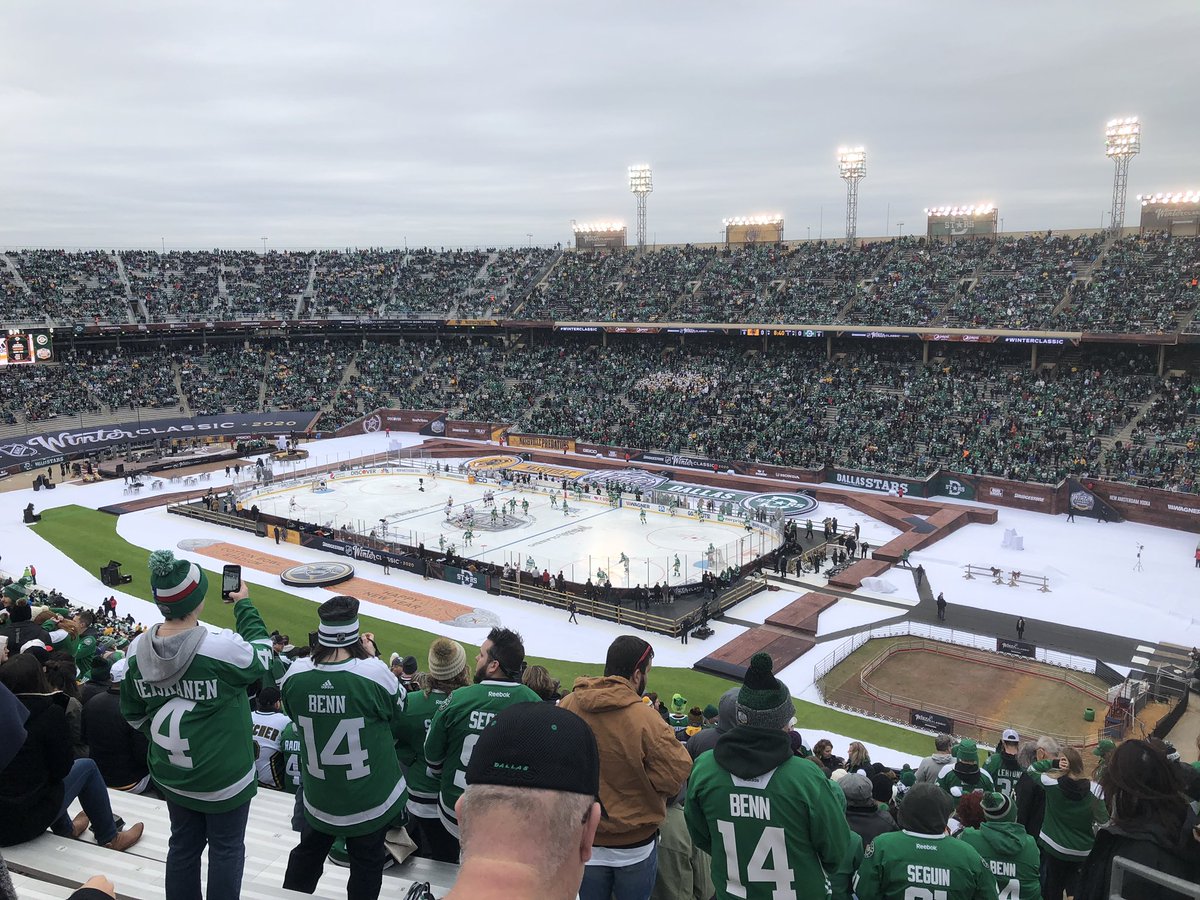 Pez1865's tweet photo. Crowd management was a bit of an issue, but for a once in a lifetime event, it was a pretty amazing experience. #WinterClassic  #GoStars https://t.co/D3yZgrZIyr