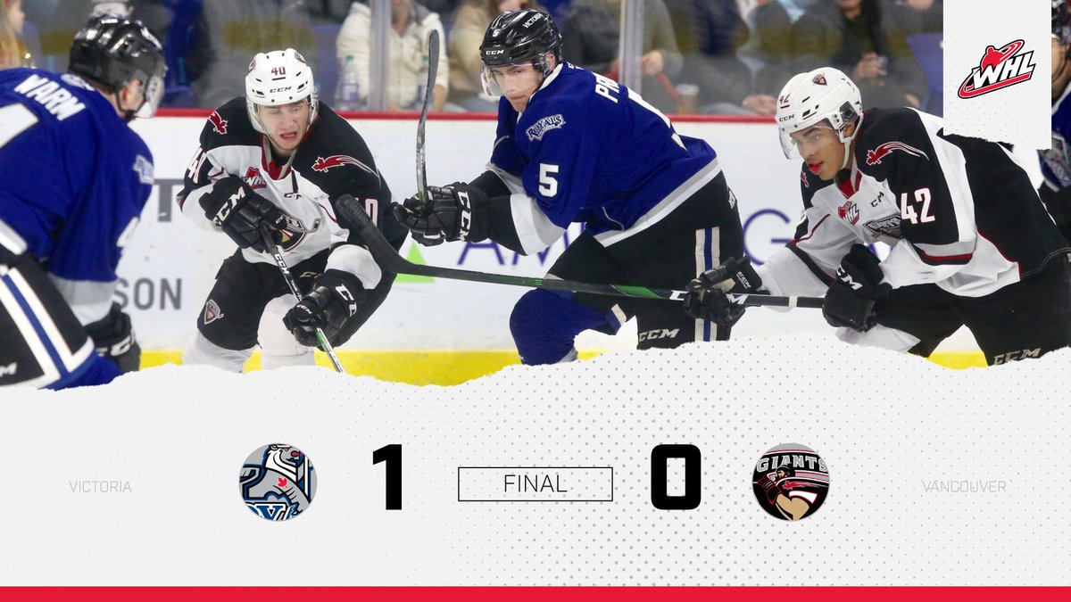 TheWHL's tweet photo. FINAL: @victoriaroyals (1) at @WHLGiants (0)
STATS π | https://t.co/RqtoCDjGXE
#VANvsVIC https://t.co/aSiZ9Pbx7M
