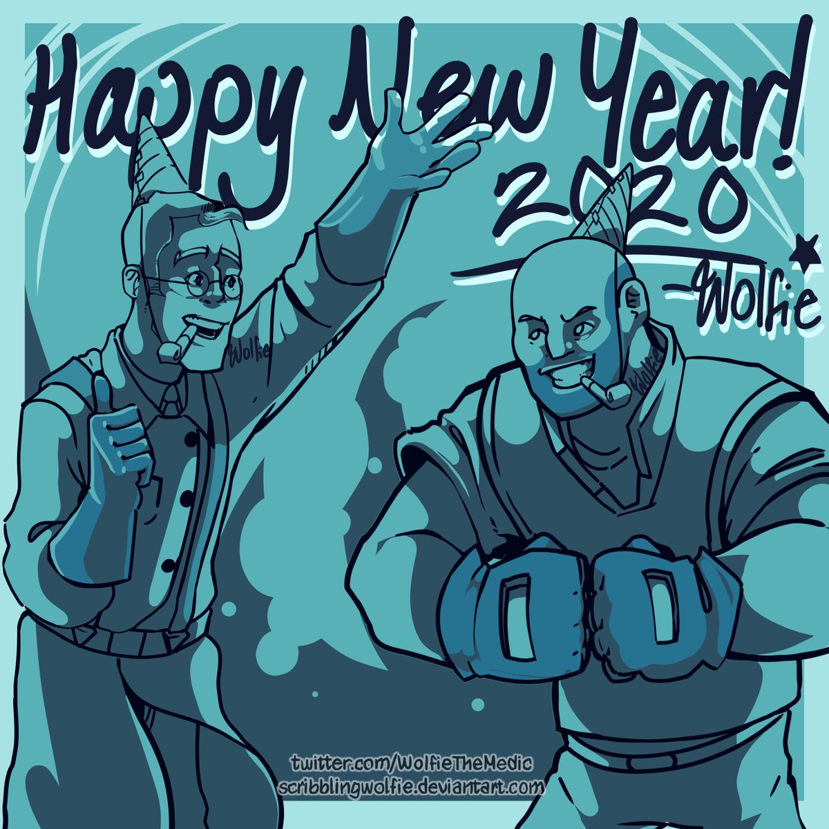 I START EVERY YEAR WITH TF2 ART! I'm bit burned out from all the secret santa artworks so it's a very limited color palette

Higher Quality:
artstation.com/artwork/58xk9O

newgrounds.com/art/view/scrib…

deviantart.com/scribblingwolf…

#HappyNewYear #HappyNew2020 #HappyNewDecade #HappyNewYears2020