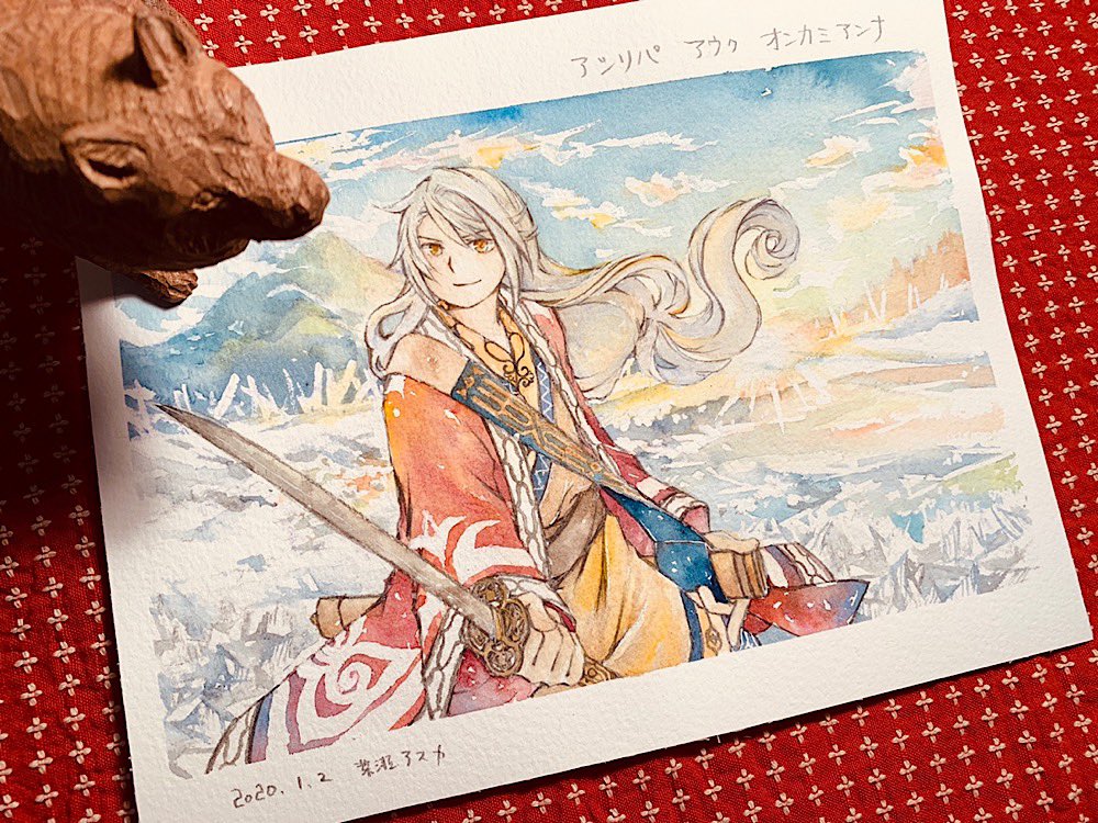 葉瀬アスカ 名古屋コミティアg13 イラスト部分です アシリパ アウク オンカミアンナ アイヌ語で新年おめでとう という意味です 北海道もアイヌ文化も知れば知るほど好きになります また今年もさらなる深みへハマりそうな気がしています T