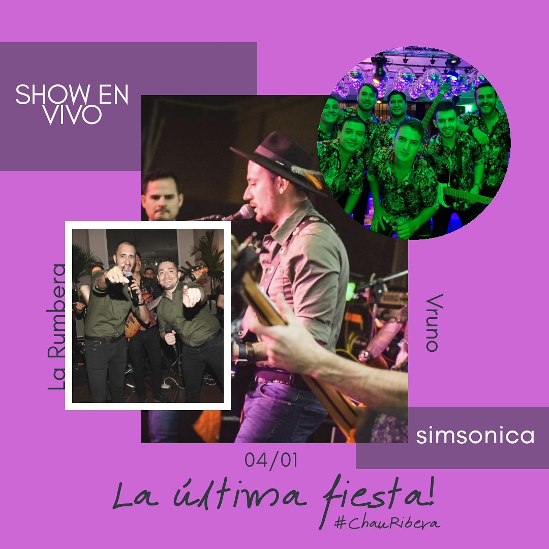 federicocheme's tweet photo. Este 4 de Enero nos despedimos de #Ribera 🙌🙏
Vamos a disfrutar de shows en vivo: #Simsonica #Vruno #LaRumbera y todo el carnaval de #Imperio
Anticipadas: general $100 / con conservadora $500 + 5 accesos sin cargo!
#LaUltimaFiesta #ChauRibera https://t.co/uTmHxSpuiQ
