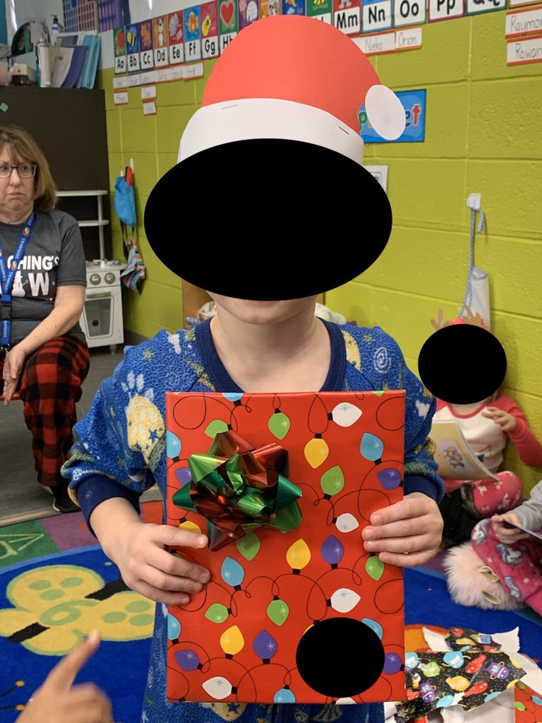 MrsJenLasater's tweet photo. The look of joy on this little face as he watched his classmates open their new books.   He was attentive and focused.   And pure excitement for each book opened!   #preschoolclassroom #ecse #whyiteach https://t.co/NEwOxR4AVI