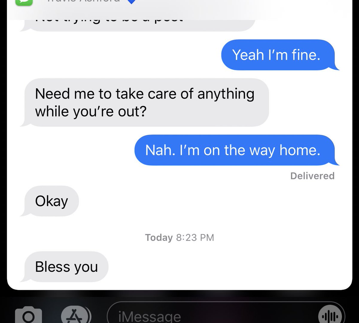 ChadiLife's tweet photo. I’m giving my husband the silent treatment and I just sneezed from the other room. LMAO. https://t.co/kOfIldvfDM