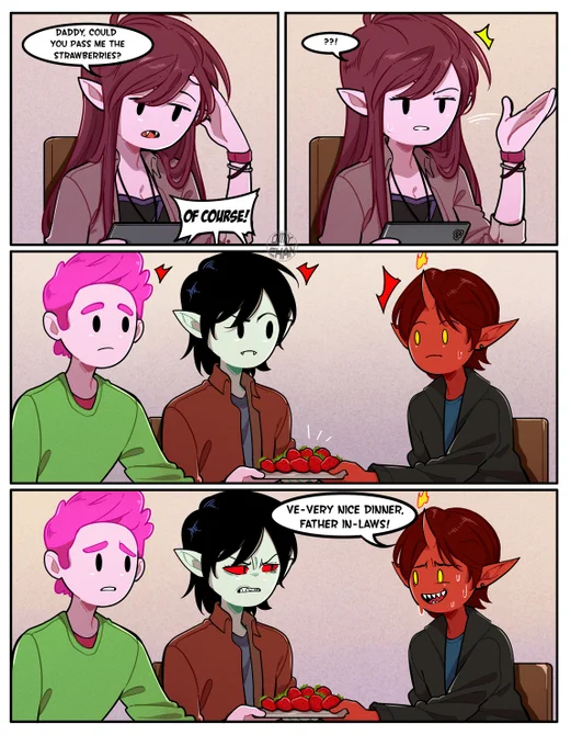 Dinner with in-laws... 

#AdventureTime #Bubbline #Gumlee 