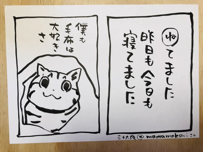 あるある〜

三十九夜@mamamamakariさんの作品に絵をつけました
ありがとうございます

#夜廻り猫カルタ 