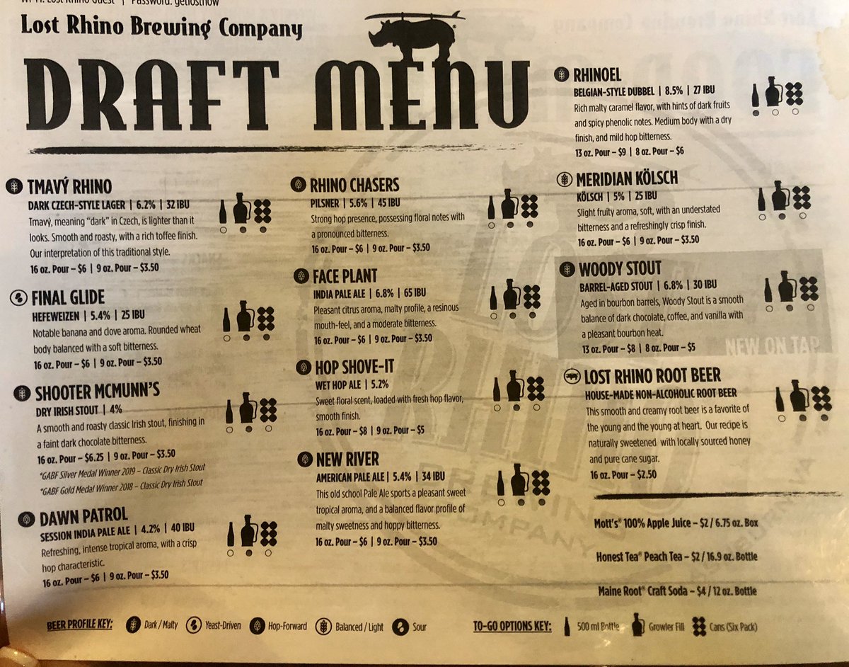 Great to ring in the New Year at <a href="/LostRhino/">Lost Rhino Brewing Co.</a> today. Great variety of beers, plus <a href="/PottersCider/">Potter's Craft Cider</a>. Kids &amp; adults were thrilled with the pinball and video game options, and multiple orders of nachos and Bavarian pretzels were consumed! #lostrhinobrewingco #loudounlibations #drinkloco