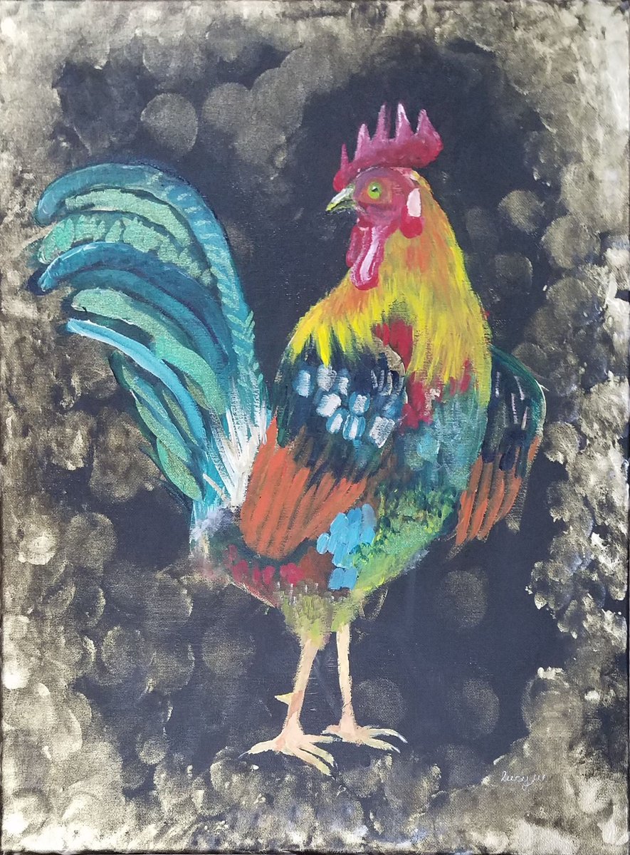 TheCalculusProf's tweet photo. Lucy's original work of art "The Rooster" on Etsy! https://t.co/xmbXoClobG
