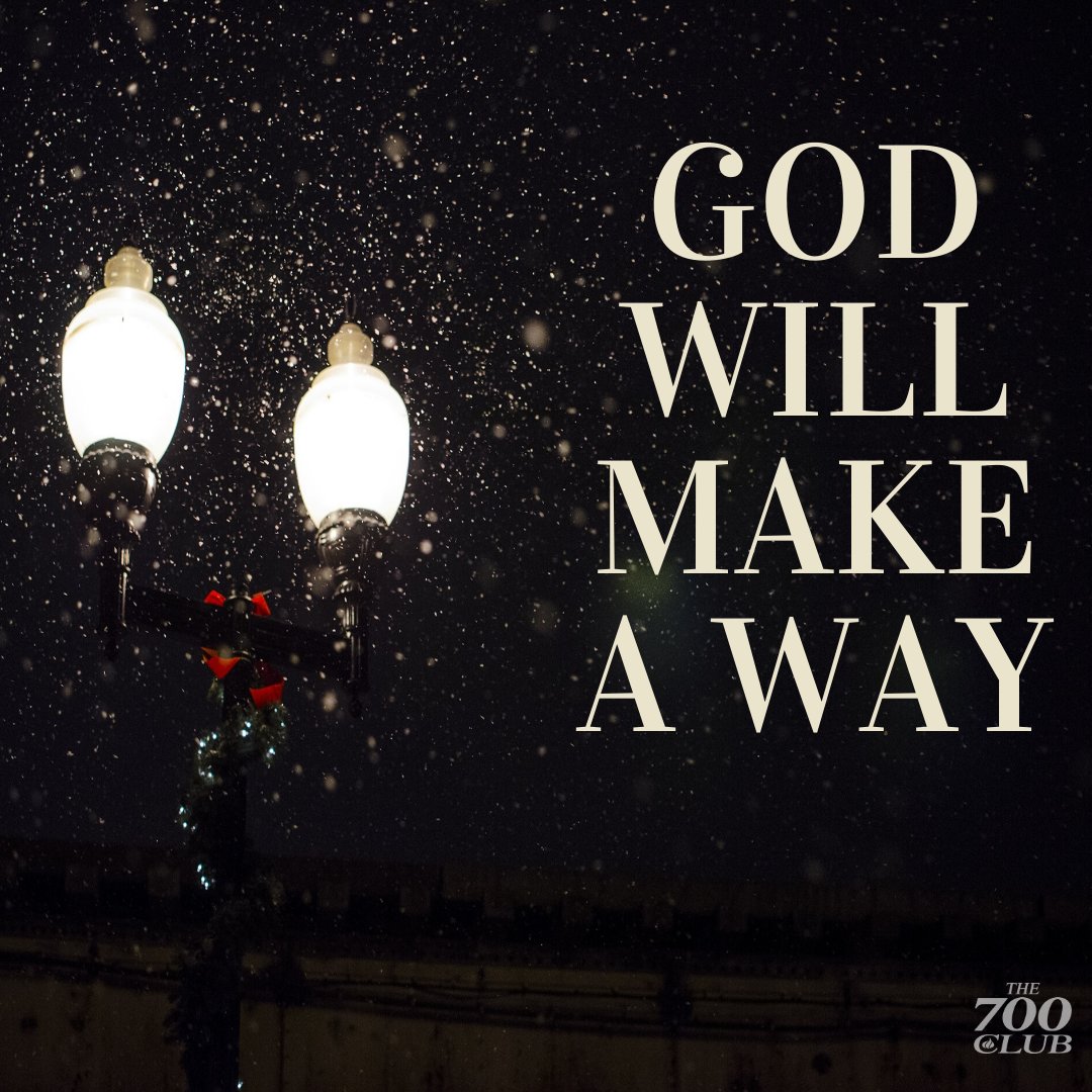 700club's tweet photo. God will make a way for you in 2020! 
"I am the LORD, who opened a way through the waters, making a dry path through the sea." Isaiah 43:16 https://t.co/fTJ4k0xQkz