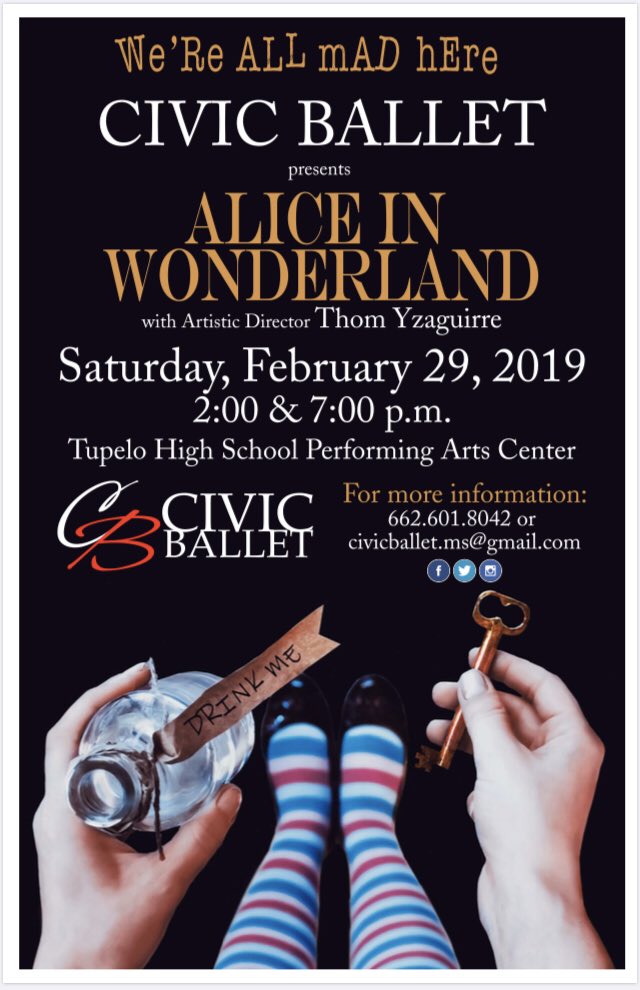 civicballet's tweet photo. Make the leap to see Civic Ballet’s Alice in Wonderland on Leap Day, Saturday, February 29, 2020 https://t.co/bWq61g8z8I