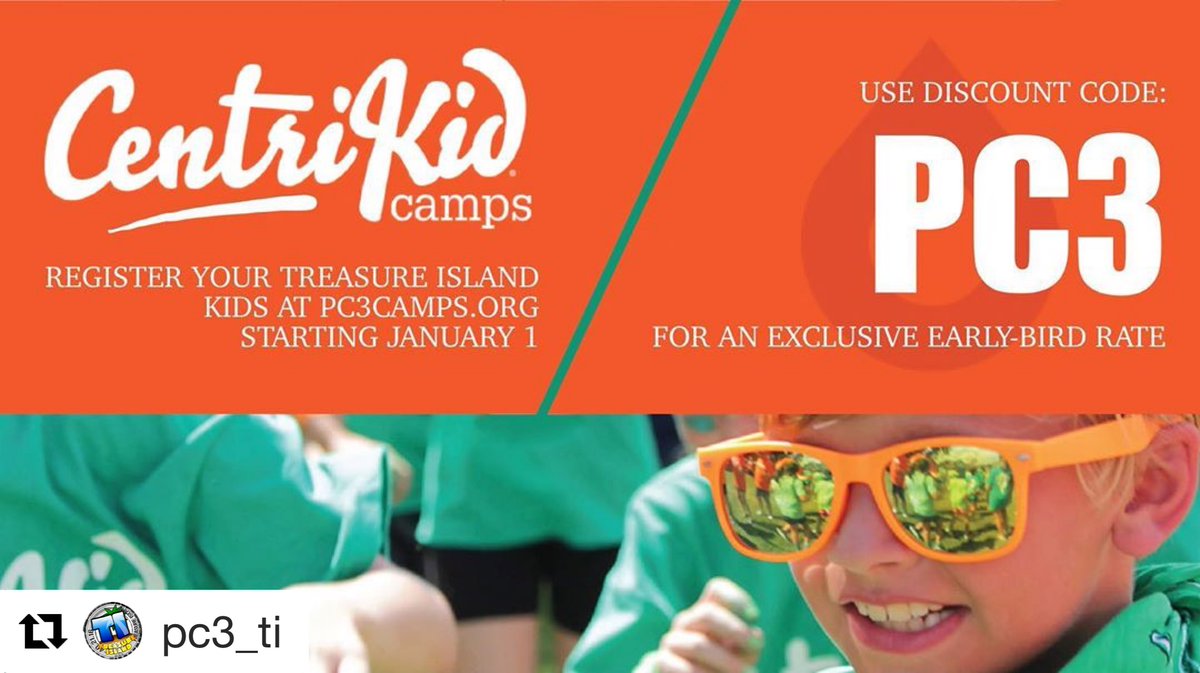 pc3newbern's tweet photo. Parents, register your kids for Treasure Island’s summer camp TODAY and use the discount code PC3 to receive an exclusive early-bird rate! Sign up at https://t.co/jfsfuUXtcF. Trust us, your kids won’t want to miss this! https://t.co/14aMe1EkbJ