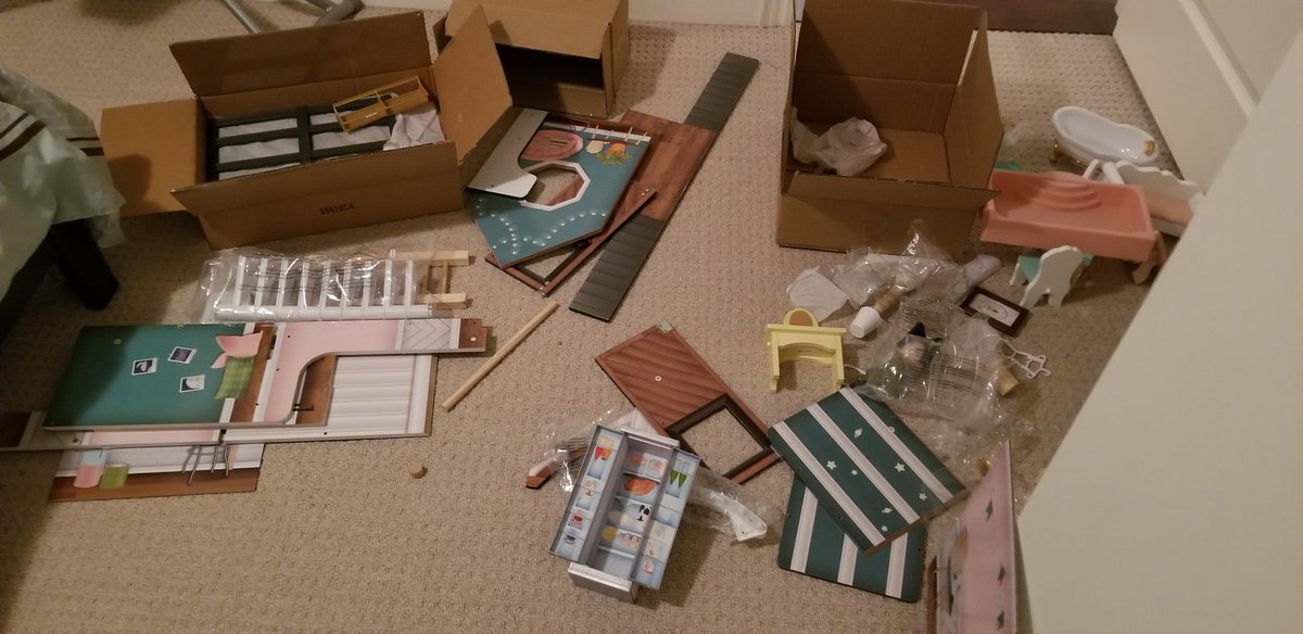 devs2709's tweet image. Things you have to do for your kids! #dollhouse #tired #notsofun #determined