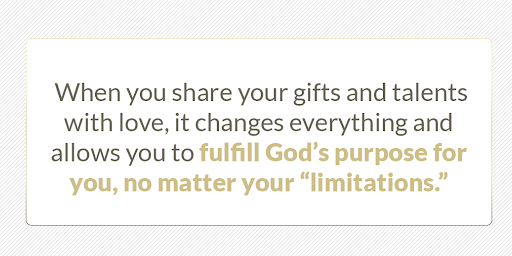 TheZigZiglar's tweet photo. When you share your gifts and talents with love, it changes everything and allows you to fulfill God's purpose for you, no matter your "limitations."

https://t.co/yA6PZLkhbt https://t.co/WMpB5UhB32