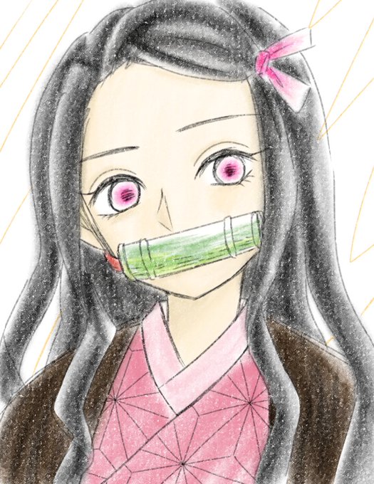 72さんがTwitterに投稿した竈門禰豆子(鬼滅の刃)のイラスト。